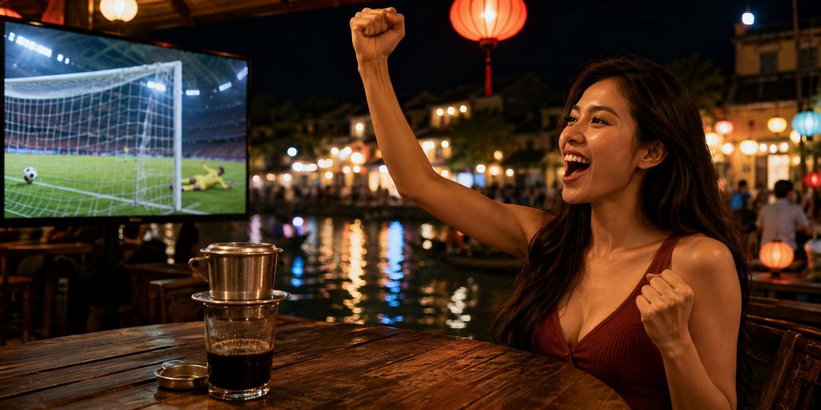 Người dùng Hội An thưởng thức cà phê và theo dõi thể thao trực tuyến trên acbvip
