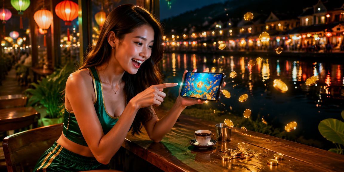 Người dùng tại Huế thưởng thức cà phê và truy cập acbvip trên điện thoại